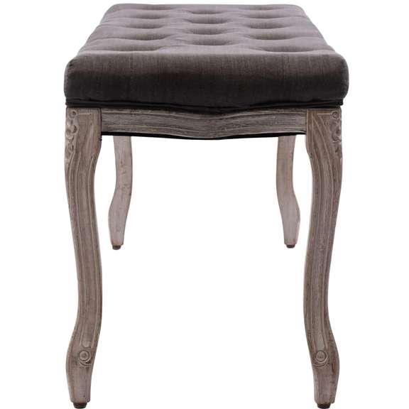 Bench 43.3inx15inx18.9in Linen and Solid Wood