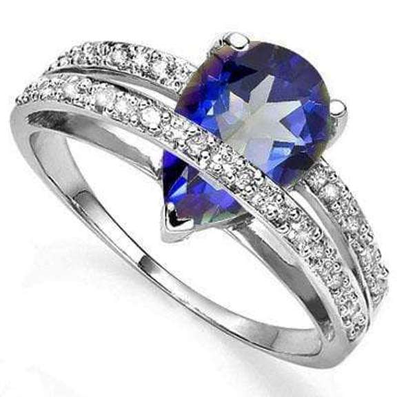 1.71 CT BLUE MYSTIC GEMSTONE SILVER RING