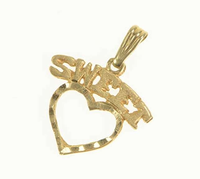 14K Yellow Gold Sweet Heart Love Symbol Romantic Charm/Pendant
