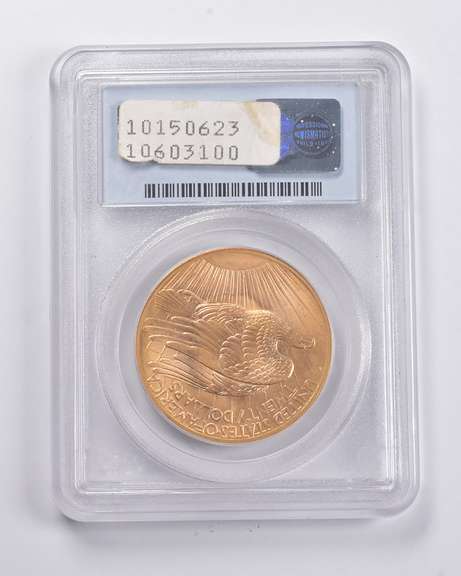 MS66 1908 NM $20 Saint-Gaudens Gold Double Eagle Wells Fargo NV PCGS