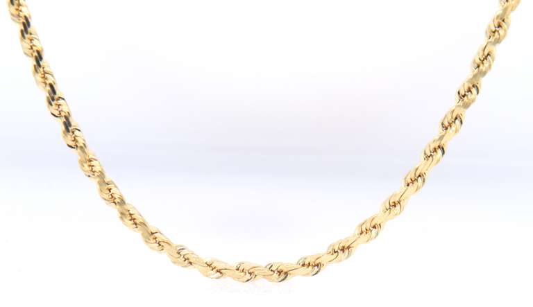 Popular Yellow Gold Rope Chain Necklace