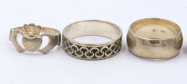 Vintage 925 Sterling Silver Group Lot of 5 Rings