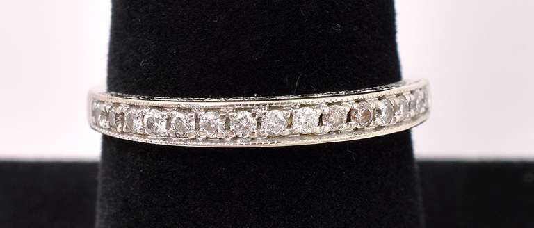 Lovely Diamond Ring In 14K White Gold