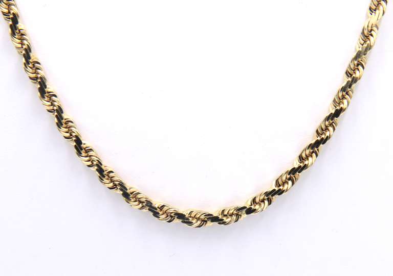 Majestic Yellow Gold Rope Chain Necklace