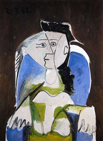 Pablo Picasso, Seated Woman In A Blue Armchair