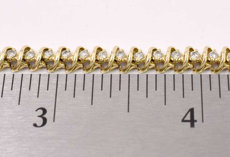 Dazzling Diamond Bracelet In 14K Yellow Gold