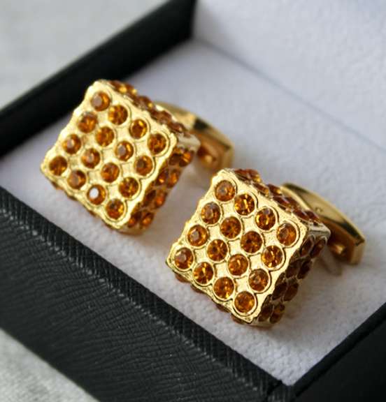 Handsome Pair Jeweled Style Cufflinks By Carelli
