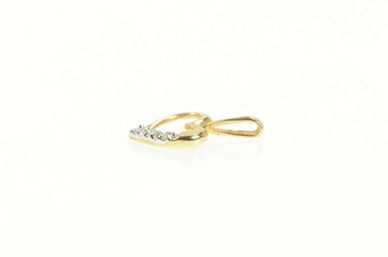 14K Yellow Gold Diamond Inset Heart Love Symbol Classic Pendant
