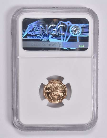 Error MS69 1998 $5 American 1/10 Oz Gold Eagle OBV Struck Thru NGC