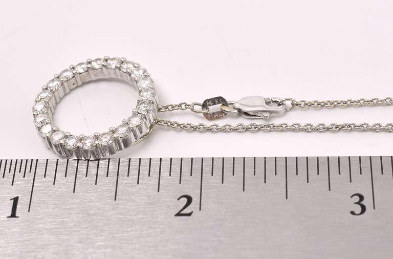 Shimmering 1.00CTW Diamond Pendant Necklace In 14K White Gold