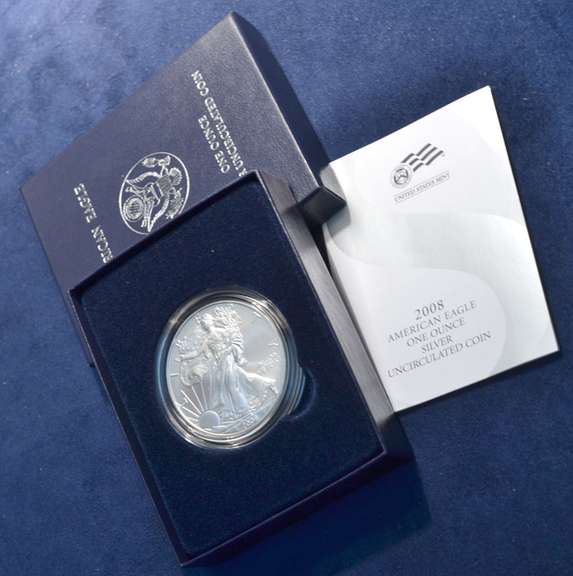 2008 Burnished Silver Eagle In OGP