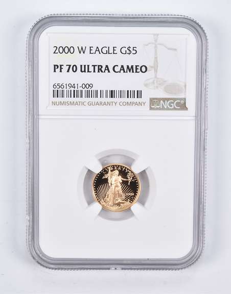 PF70 UCAM 2000-W $5 American Gold Eagle 1/10 Oz. .999 Fine Gold NGC
