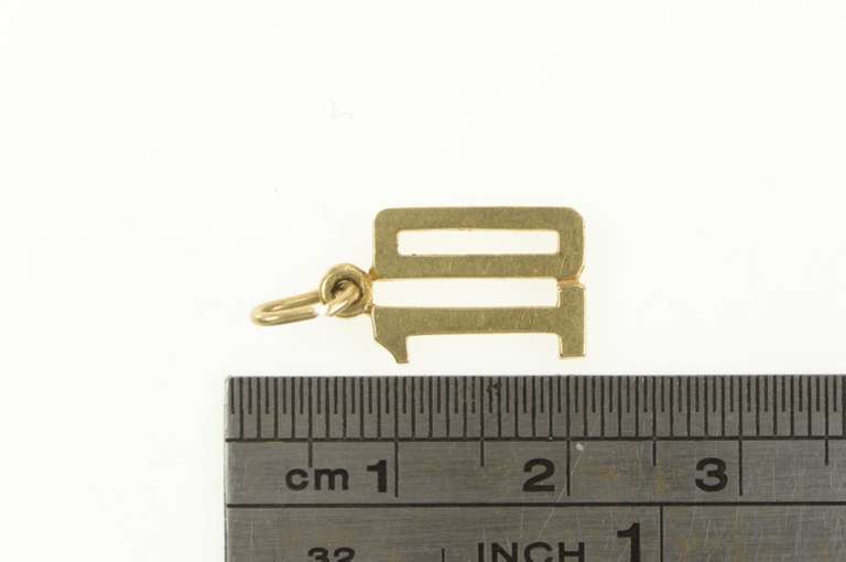 14K Yellow Gold # 10 Number Ten Lucky Cut Out Vintage Charm/Pendant