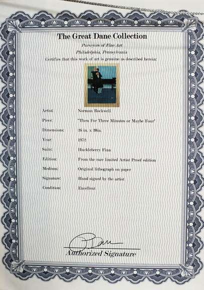 Extremely rare and collectable hand signed Norman Rockwell