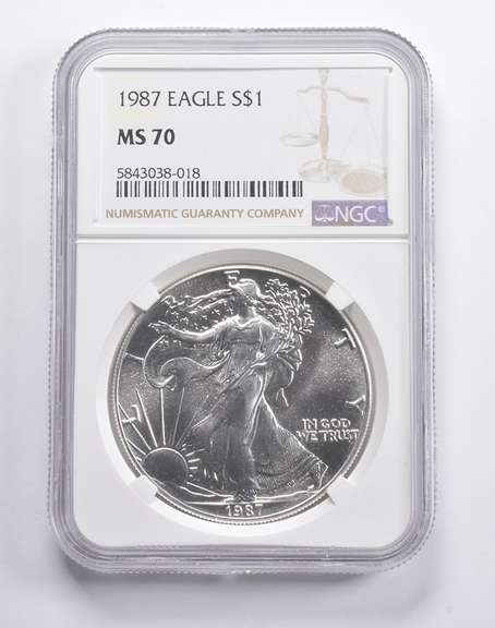MS70 1987 American Silver Eagle NGC