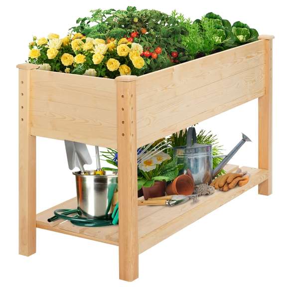 Raised Garden Bed 4FT Elevated Wooden Planter Box