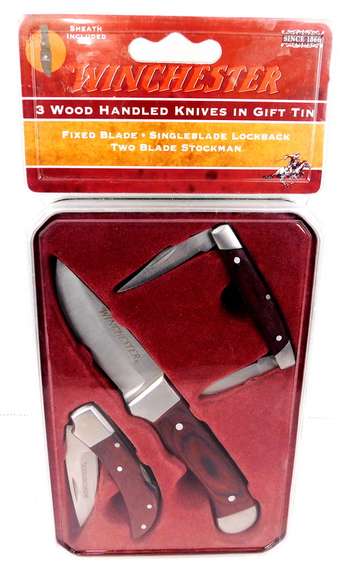 Winchester 3 Wood Handle Knives, Never Opened