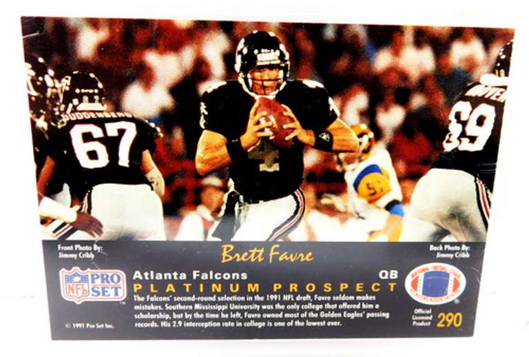 1991 Brett Favre Pro Set Rookie Football Card