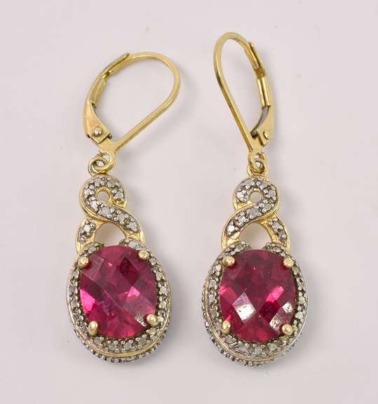 Lovely Ruby Earrings In Sterling Silver