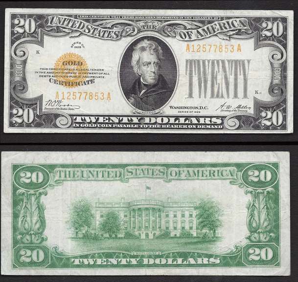 $20 1928 Gold Certificate Fr. 2402 Very Fine