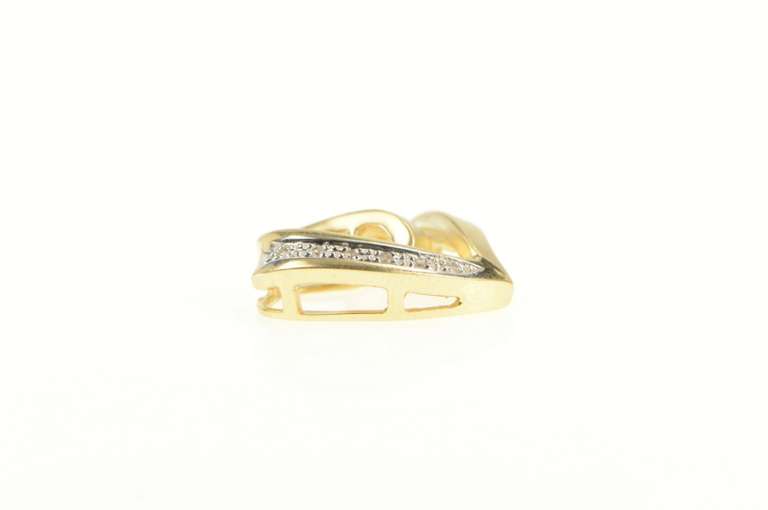 14K Yellow Gold Curvy Heart Love Symbol Romantic Pendant