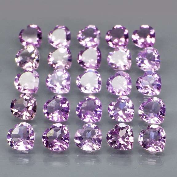 Glittering 10.34ct heart cut real Bolivian Amethyst set
