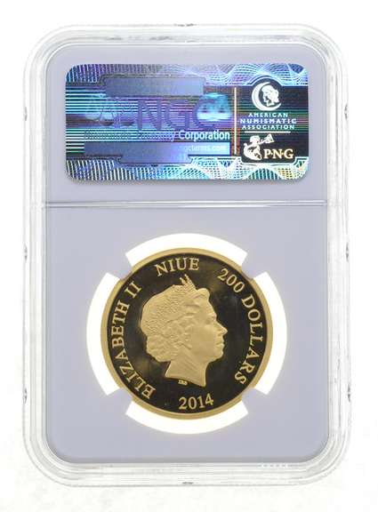 PF70 UCAM 2014 Niue $200 Gold Minnie Mouse Disney Characters NGC - COA