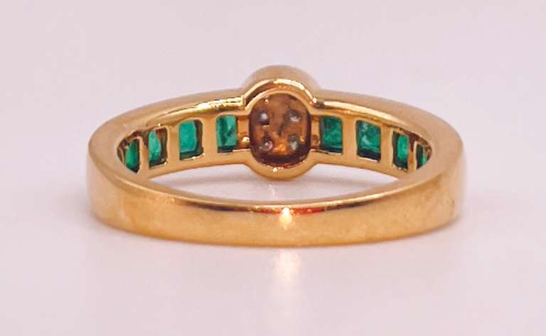 18KT Yellow Gold Emerald and Diamond Ring