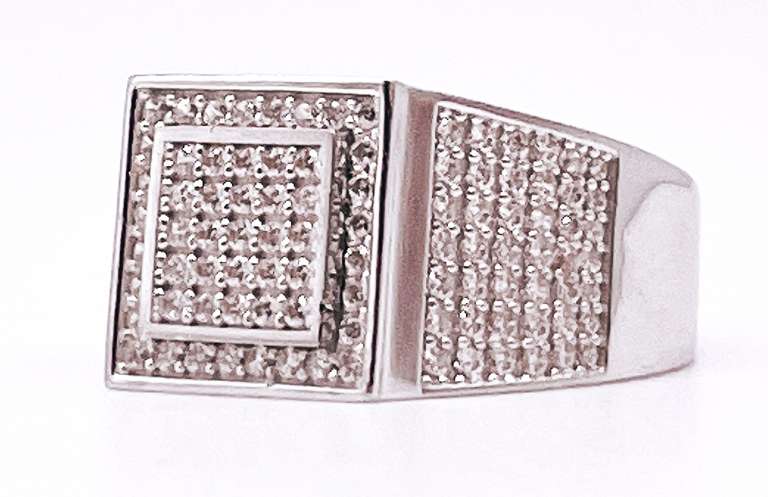 14kt Solid White Gold Men's Ring