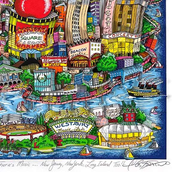 There's Music In NY, NJ, & LI Too (Orange) by Fazzino, Charles
