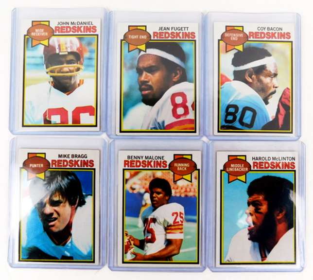 6 Redskins 1979 Football Cards by Topps