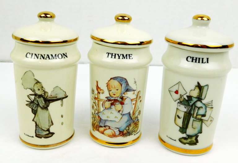 3 Vintage Hummel 1987 Spice Jars