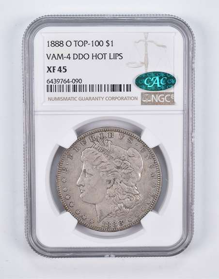 XF45 1888-O Morgan Silver Dollar VAM-4 DDO Hot Lips Top-100 CAC NGC