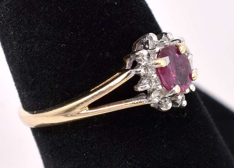Elegant Ruby Ring In Yellow Gold