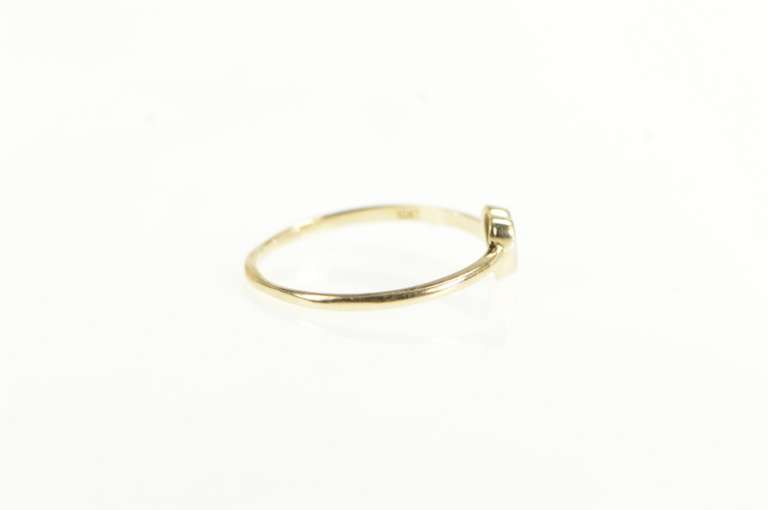 10K Yellow Gold Diamond Inset Heart Love Symbol Promise Ring