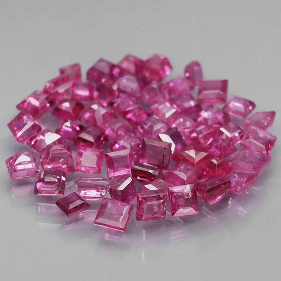 Superb 3.87ct 55 piece princess cut Ruby set