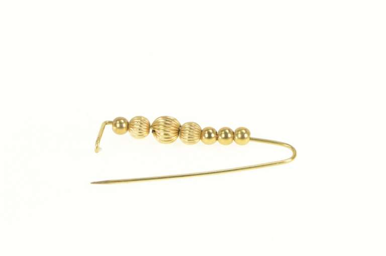 10K Yellow Gold Ball Beaded Vintage Simple Bar Pin/Brooch