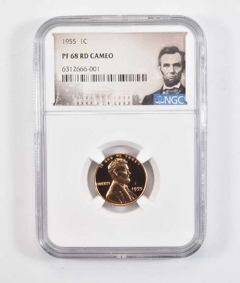 PF68 RD CAM 1955 Lincoln Wheat Cent - Graded NGC