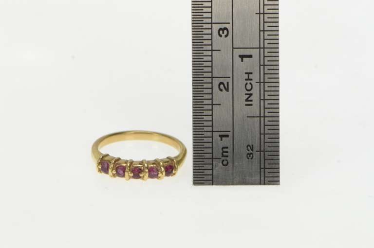 14K Yellow Gold Natural Ruby Classic Wedding Band Ring