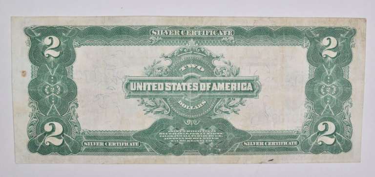1899 $2 United States Silver Certificate Large Note Horse Blanket