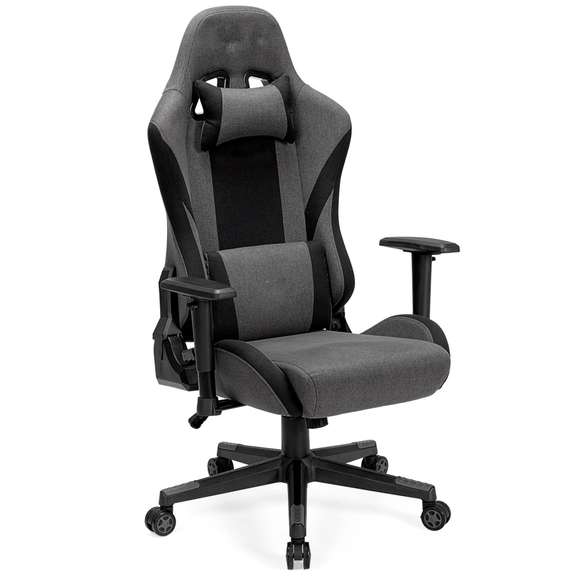 Linen Gaming Chair Ergonomic High Back Design Fabric