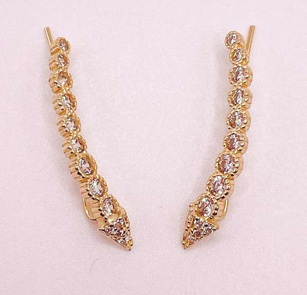 14kt Solid Yellow Gold & Diamond Earrings