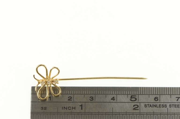 14K Yellow Gold Diamond Inset Butterfly Classic Vintage Pin/Brooch