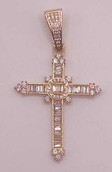 14kt Solid Yellow Gold Cross Pendant