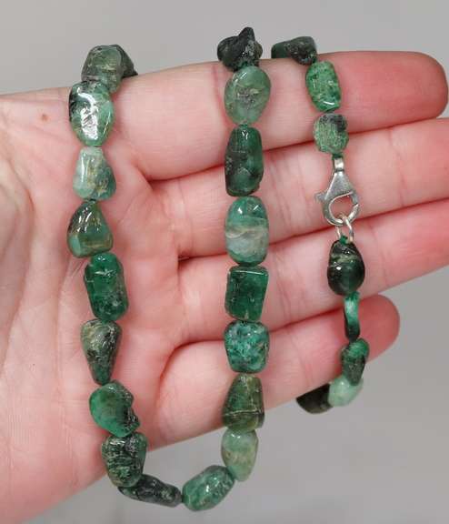 Beautiful Emerald nugget necklace