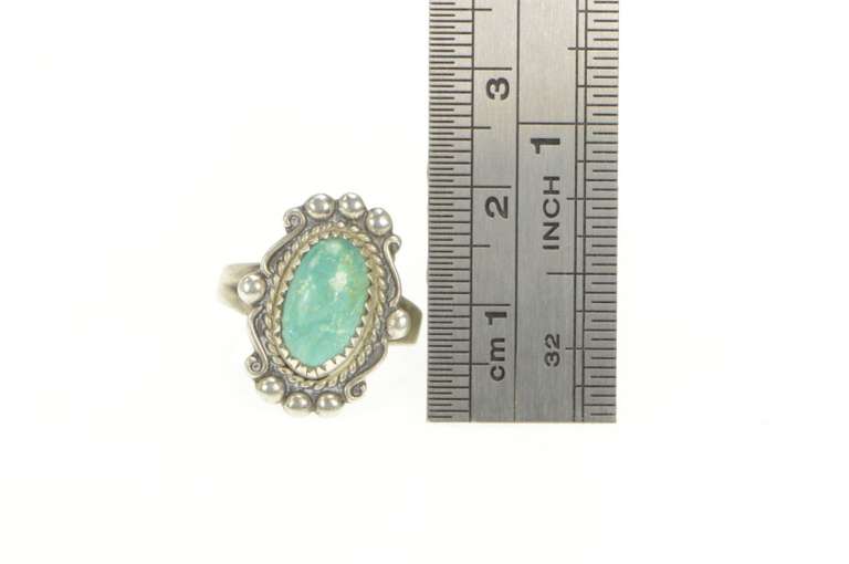 Sterling Silver Southwestern Turquoise Cabochon Statement Ring