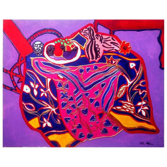 Azure Blue And Magenta Harmony by Mee Original