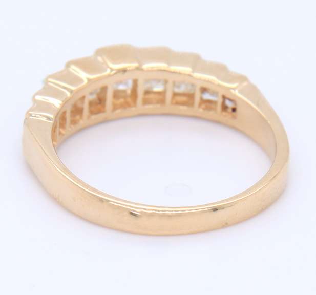 Dazzling Yellow Gold Princess Cut Diamond Band