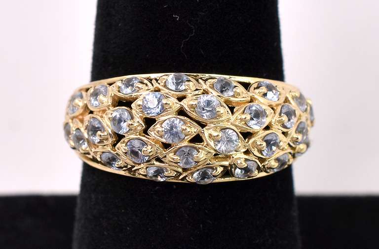 Adorable Blue Topaz Ring in Yellow Gold