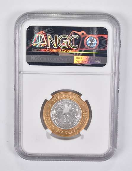 MS70 2000-W $10 Library Of Congress Bimetallic Commem. Everhart NGC